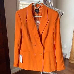 Bardot Double-Breasted Orange Blazer